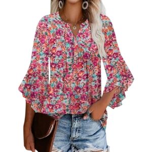 Womens 3/4 Length Sleeve Tops